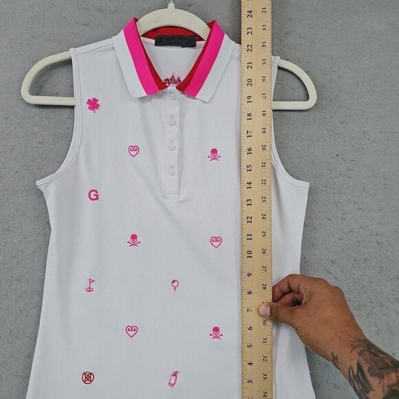 G/FORE White Tank Top with Pink Accents - Picture 4 of 8